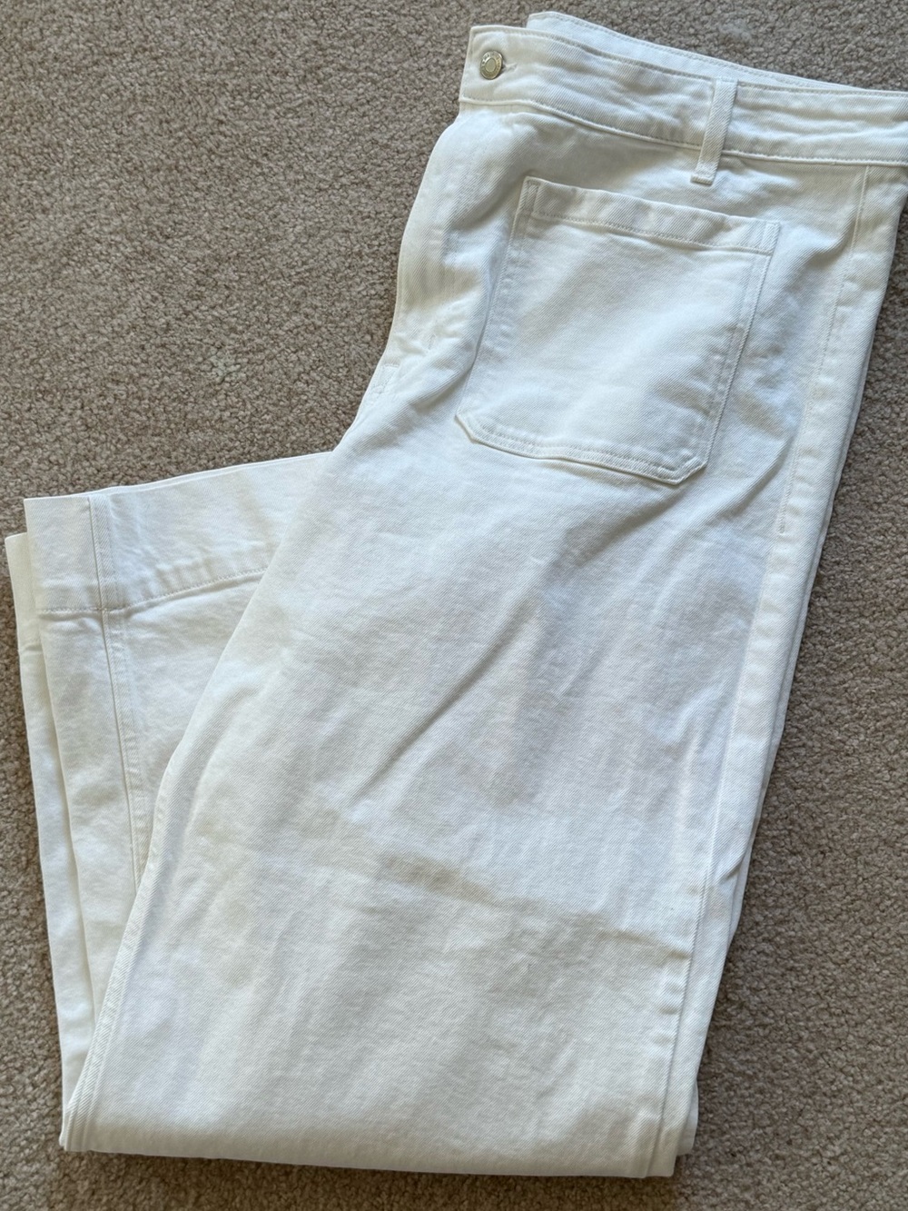 H&M White High-Rise Straight Jeans
